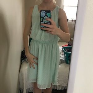 Mint textured mini dress